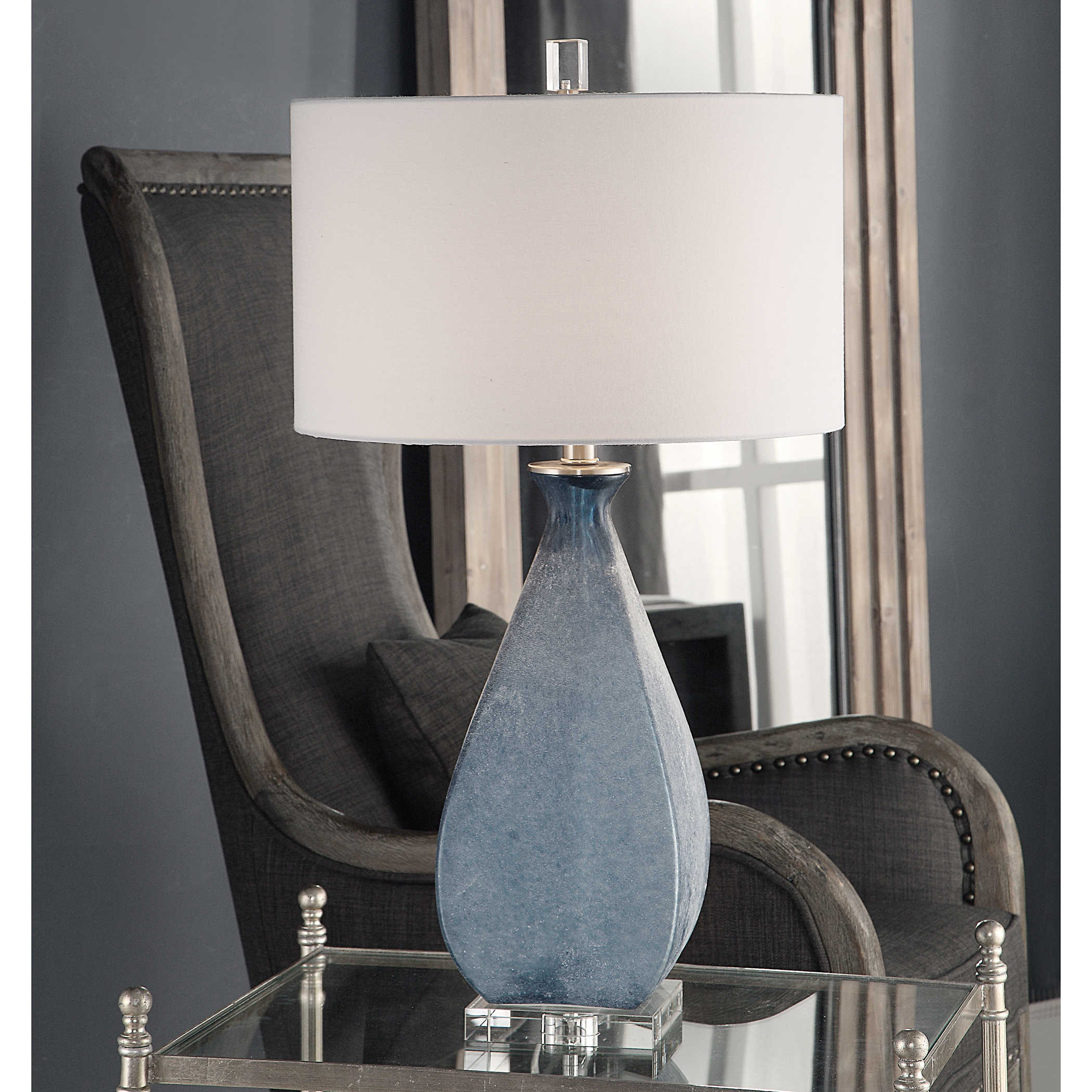 Uttermost Atlantica Ocean Blue Lamp Lamp Uttermost Steel&crystal&glass  