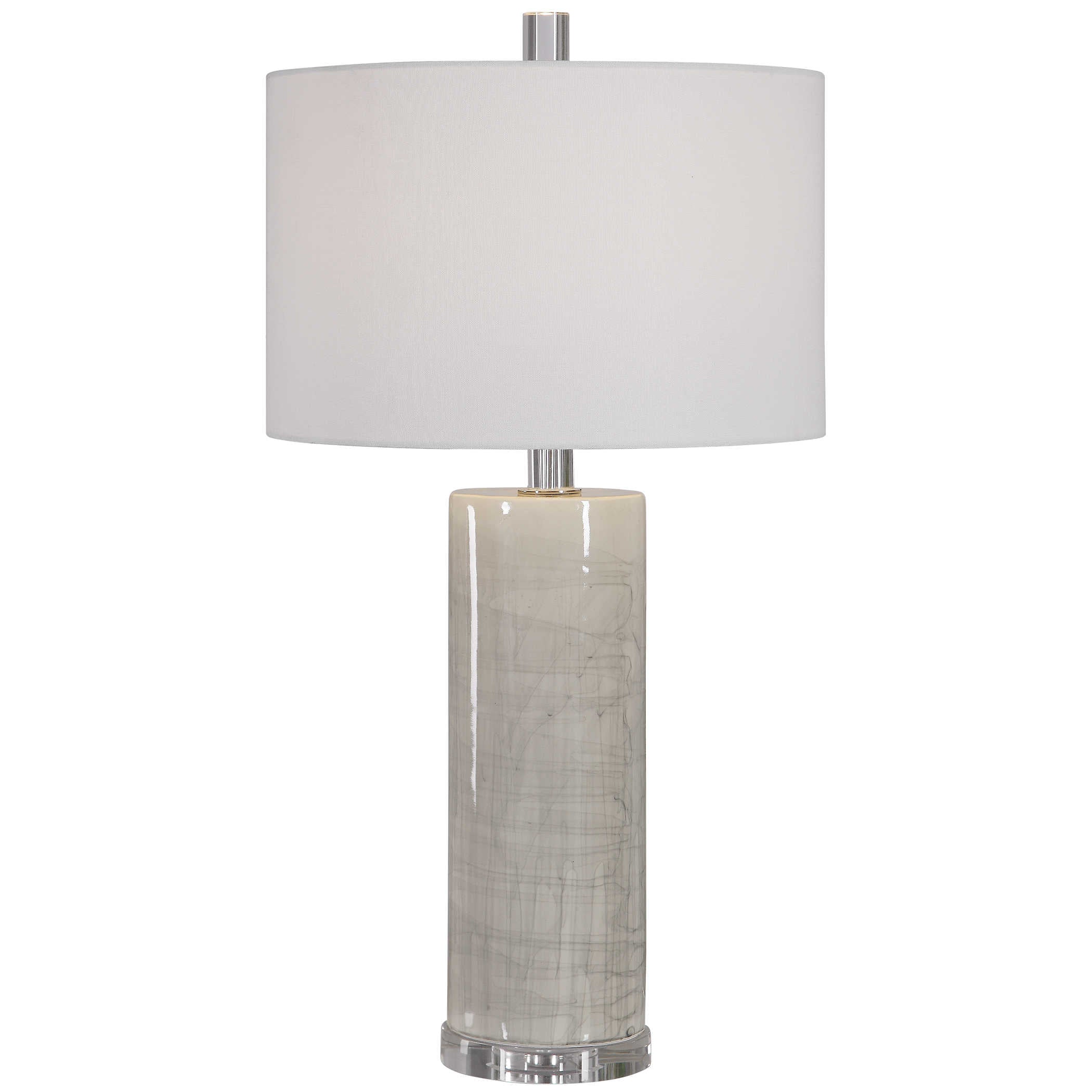 Uttermost Zesiro Modern Table Lamp Lamp Uttermost CERAMIC,CRYSTAL,FABRIC AND STEEL  