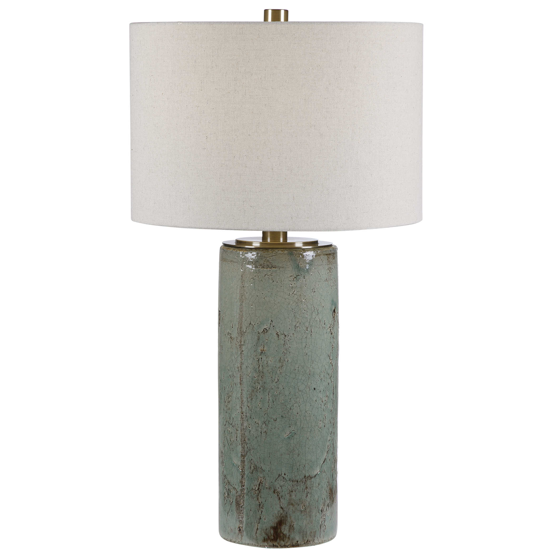 Uttermost Callais Crackled Aqua Table Lamp Lamp Uttermost Ceramic & Metal  