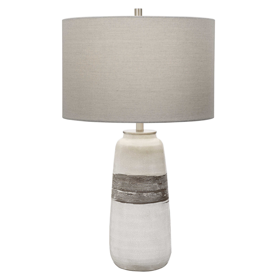 Uttermost Comanche White Crackle Table Lamp Table Lamps Uttermost Ceramic, Steel