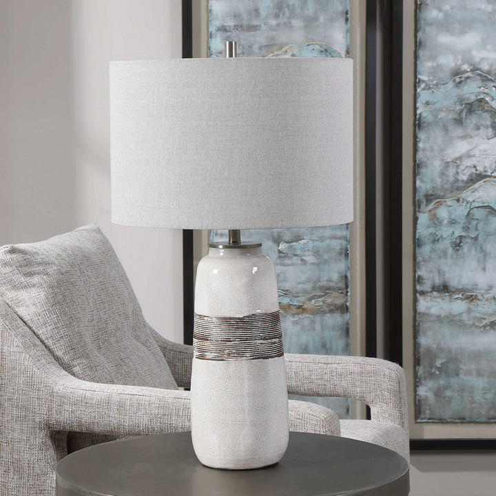 Uttermost Comanche White Crackle Table Lamp Table Lamps Uttermost