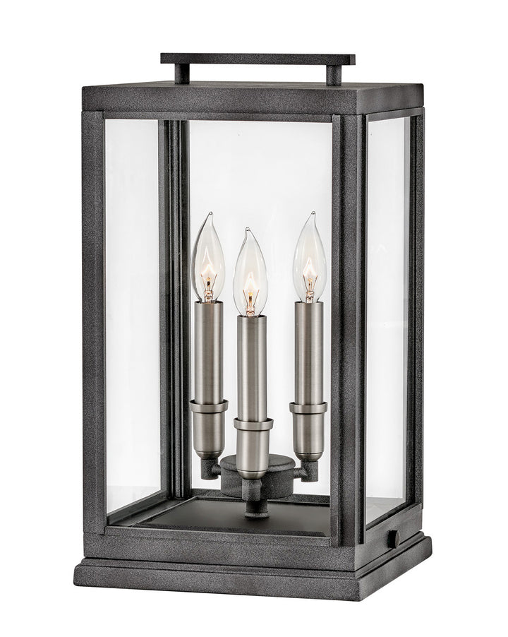 OUTDOOR SUTCLIFFE Pier Mount Lantern Outdoor Wall Lights Hinkley Aged Zinc 10.25x10.25x18.0