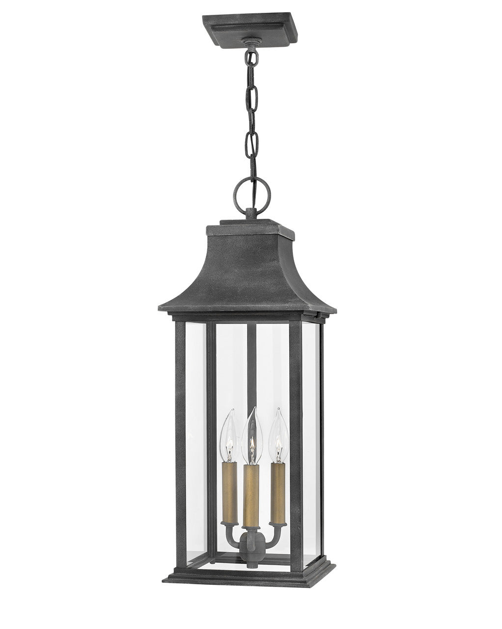 OUTDOOR ADAIR Hanging Lantern Outdoor Light Fixture l Hanging Hinkley Aged Zinc 8.5x8.5x23.0 