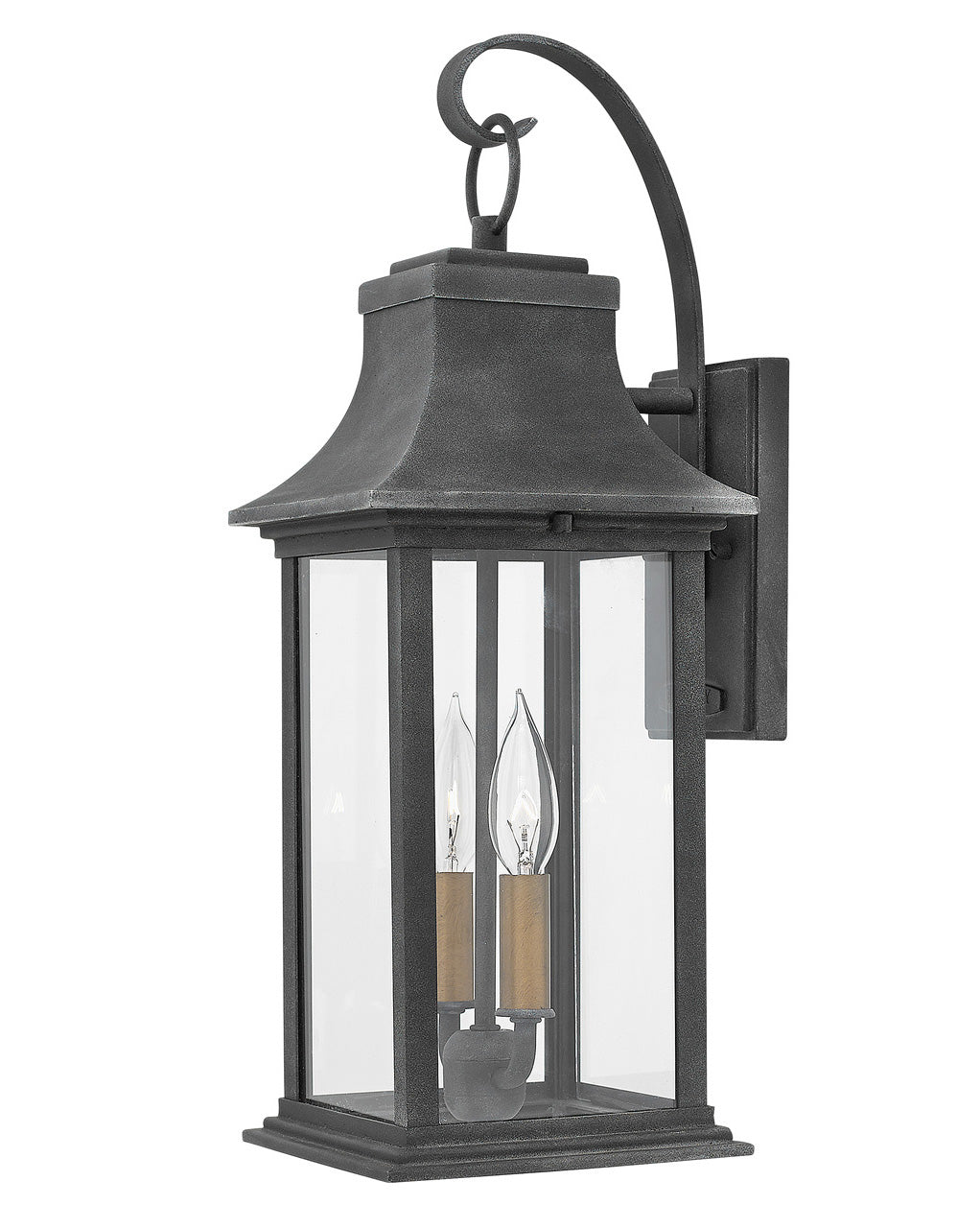 OUTDOOR ADAIR Wall Mount Lantern Outdoor Wall Lights Hinkley Aged Zinc 8.5x7.25x20.0 