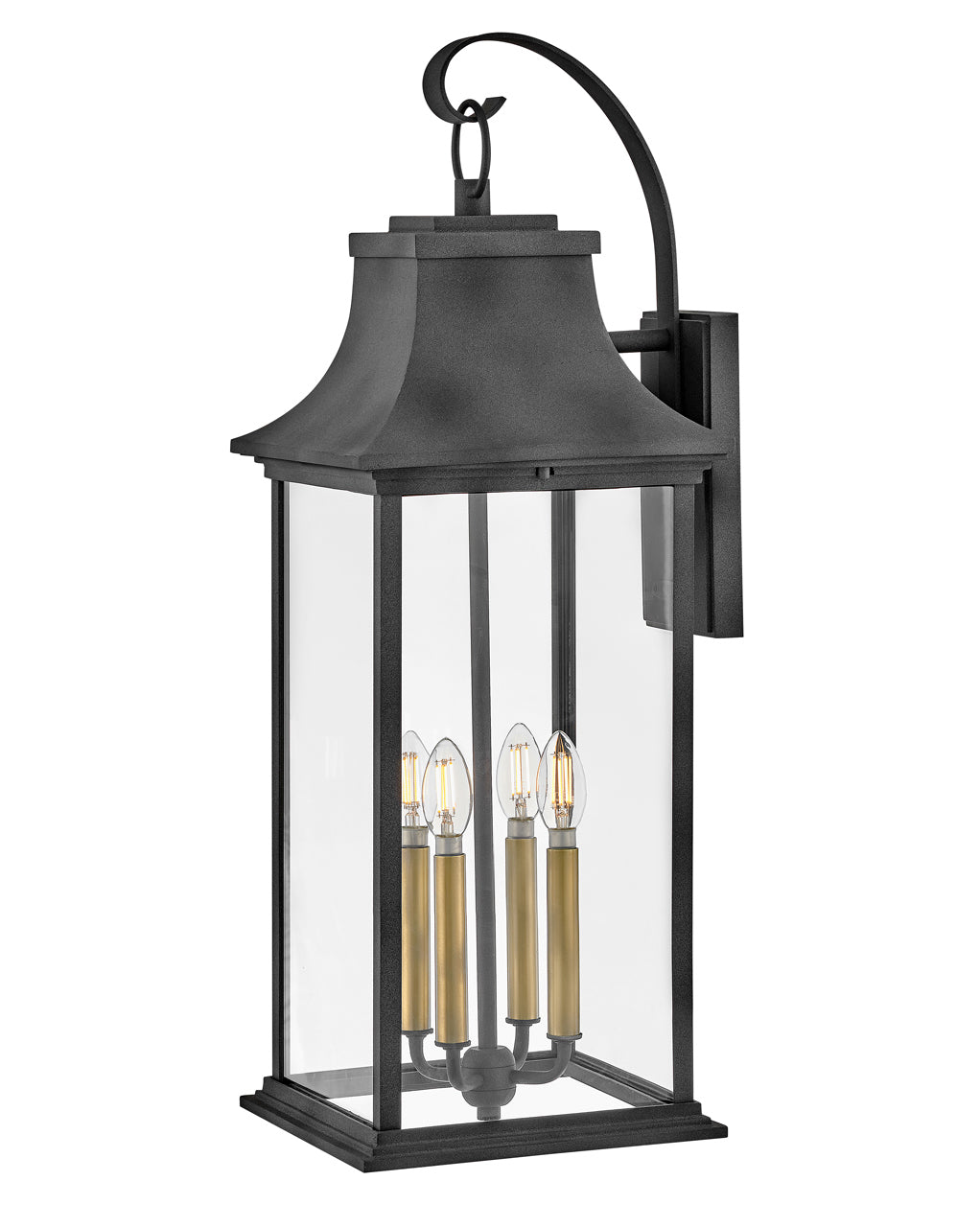 OUTDOOR ADAIR Wall Mount Lantern Outdoor Wall Lights Hinkley Aged Zinc 11.5x10.5x30.0 