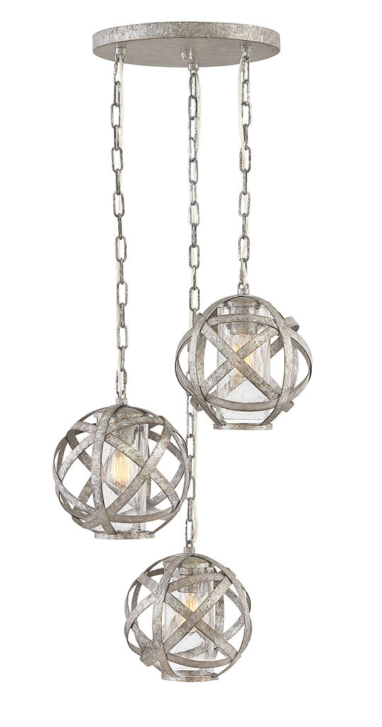 OUTDOOR CARSON Pendant Outdoor Hanging Lights Hinkley Weathered Zinc 21.0x21.0x46.25 