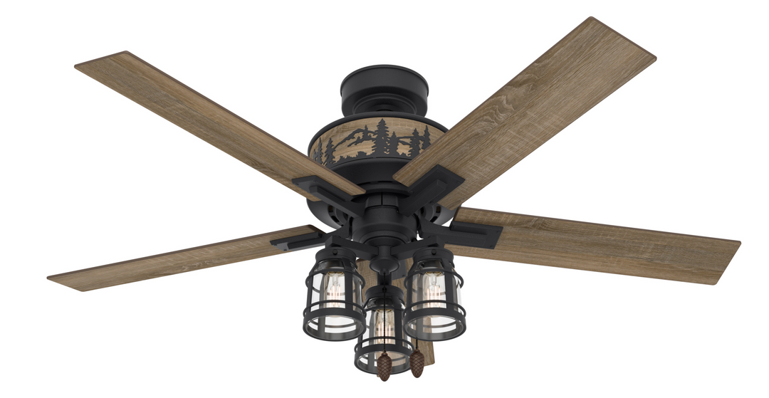 Hunter 52 inch Vista Ceiling Fan with LED Light Kit and Pull Chain Indoor Ceiling Fans Hunter