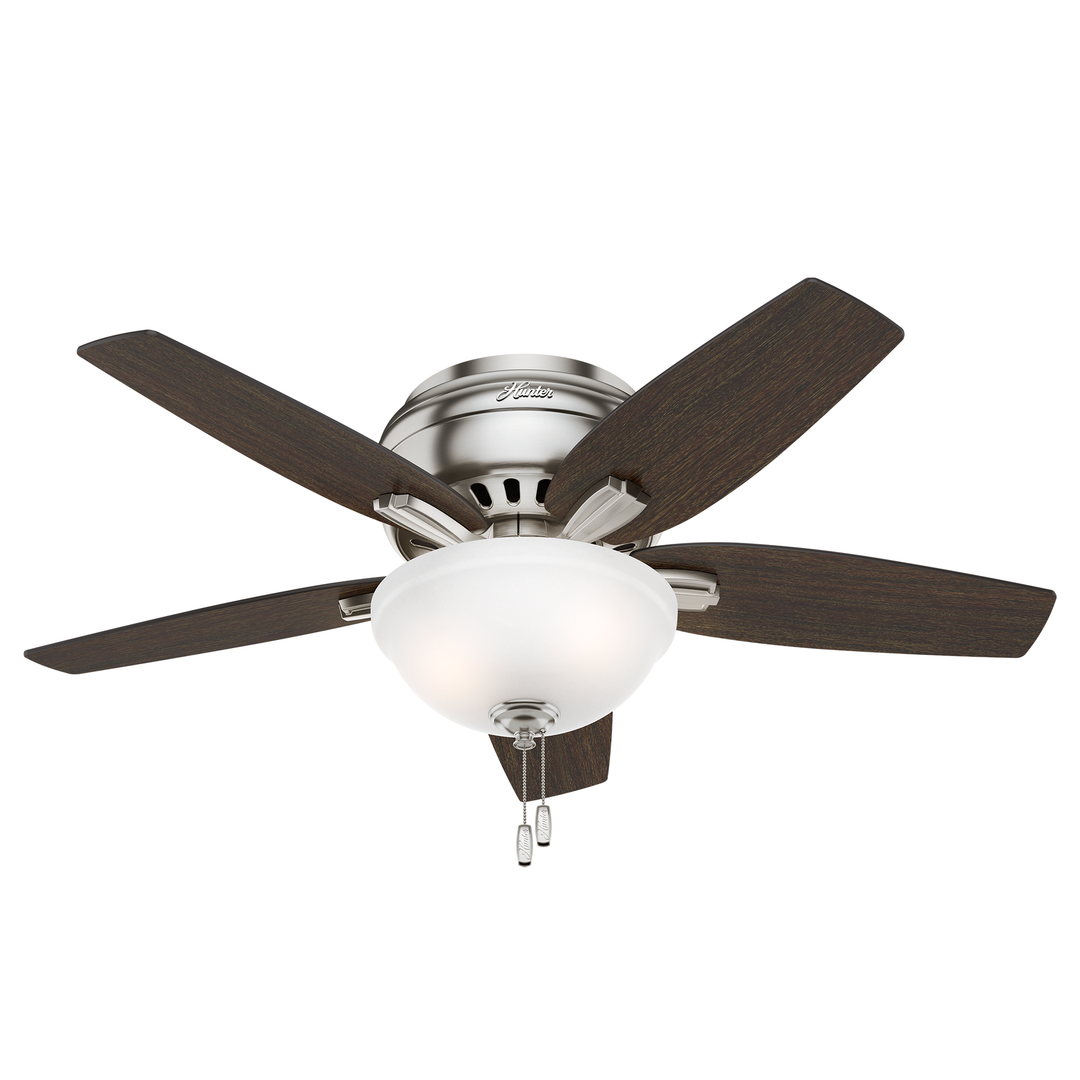 Hunter 42 inch Newsome Low Profile Ceiling Fan with LED Light Kit and Pull Chain Indoor Ceiling Fans Hunter