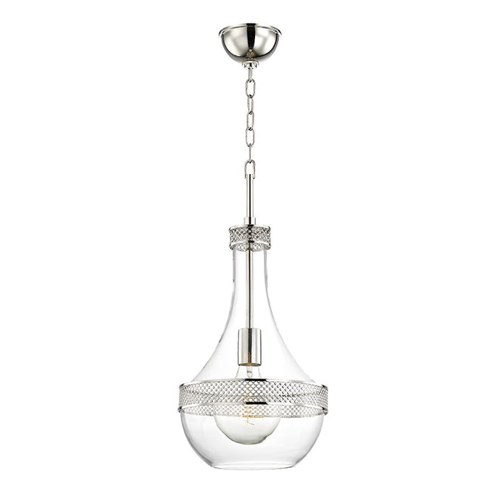 Hagen - 1 LIGHT SMALL PENDANT Pendants Hudson Valley Lighting Polished Nickel  