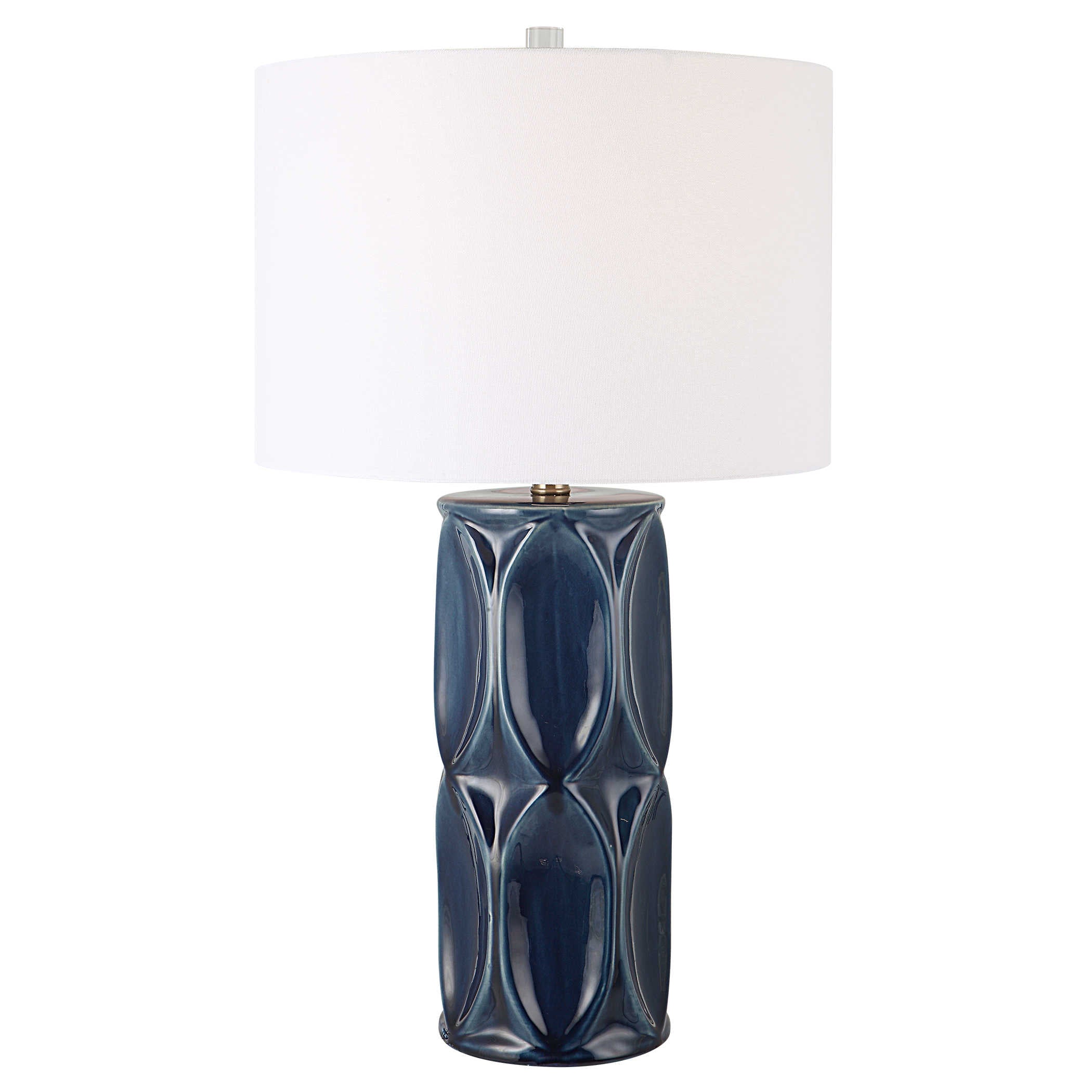 Uttermost Sinclair Blue Table Lamp Blue Table Lamp Uttermost CERAMIC, METAL, FABRIC  
