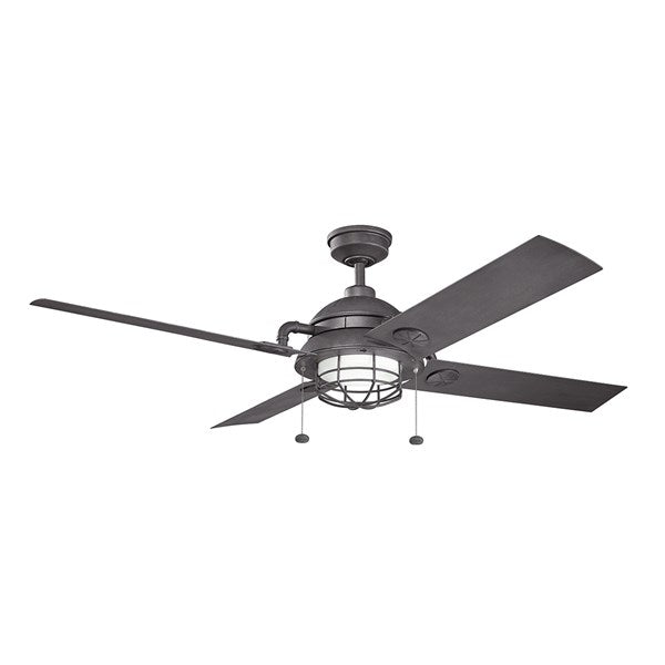 Kichler 65 Inch Maor LED Patio Fan 310136 Indoor Ceiling Fans Kichler Distressed Black  