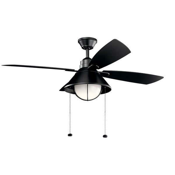 Kichler 54 Inch Seaside Fan LED 310181 Indoor Ceiling Fans Kichler Satin Black  