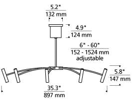 Tech Lighting Aerial 40 Chandelier Chandeliers Visual Comfort Modern   