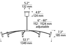 Tech Lighting Aerial 55 Chandelier Chandeliers Visual Comfort Modern   