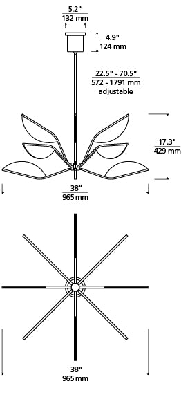 Tech Lighting Belterra 38 Chandelier Chandeliers Tech Lighting   