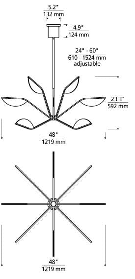 Visual Comfort Modern (formerly Tech Lighting) Belterra 48 Chandelier ...