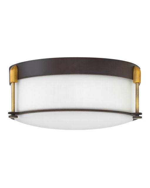 Hinkey Cobin Flush Mount 3233 Flush Mount Ceiling Light Hinkley Oil Rubbed Bronze with Heritage Brass accents  