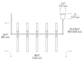 Tech Lighting Linger 48 Linear Suspension Chandeliers Visual Comfort Modern   