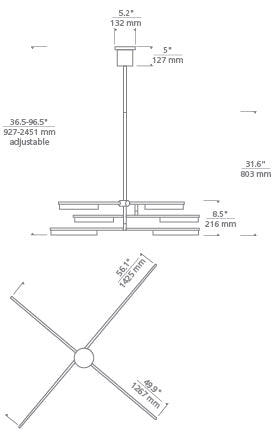 Tech Lighting Klee 6-Light Chandelier Chandeliers Visual Comfort Modern   