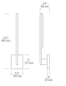 Tech Lighting Klee 20 Wall Wall Sconces Tech Lighting   