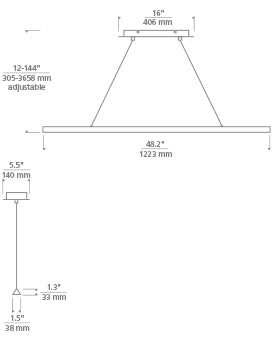 Tech Lighting Dessau 48 Linear Suspension Chandeliers Tech Lighting   