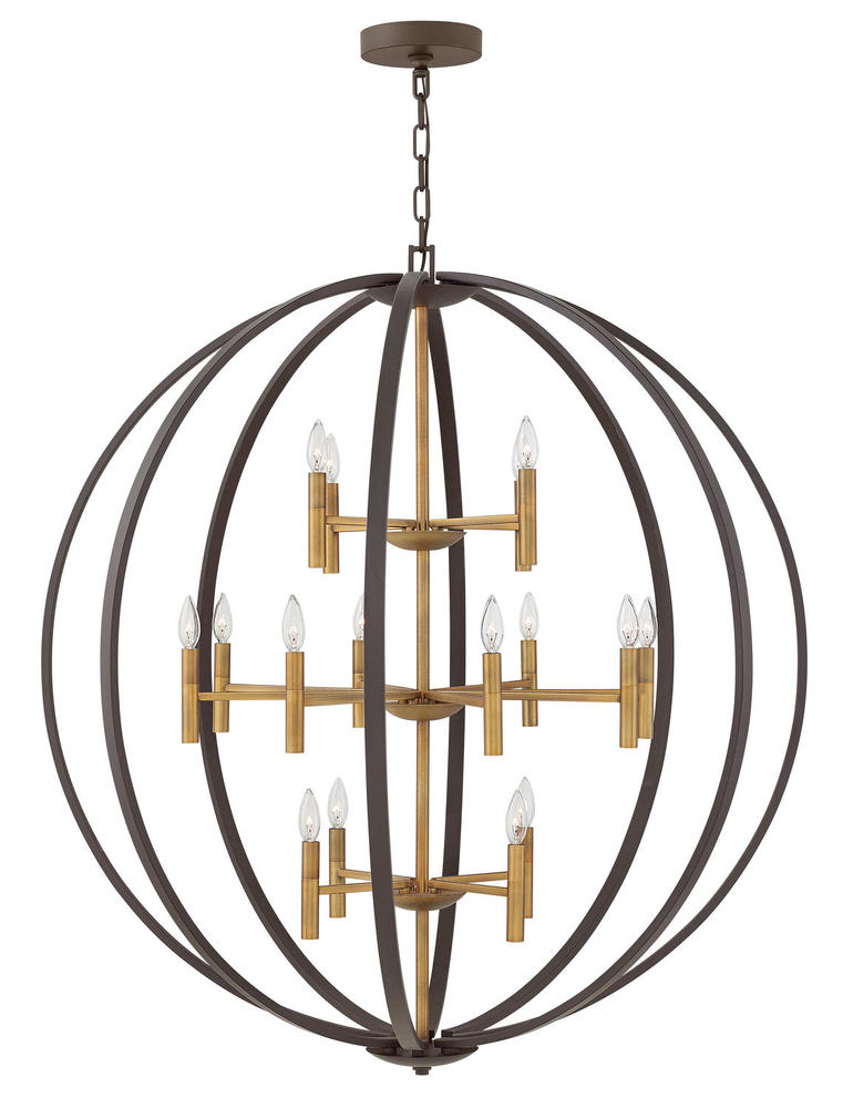 EUCLID Extra Large Three Tier Orb 3464 Chandeliers Hinkley Bronze  