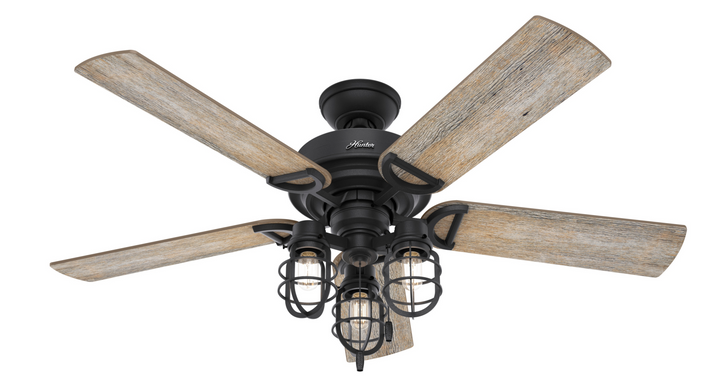 Hunter 52 inch Starklake Damp Rated Ceiling Fan with LED Light Kit and Pull Chain Indoor Ceiling Fans Hunter   