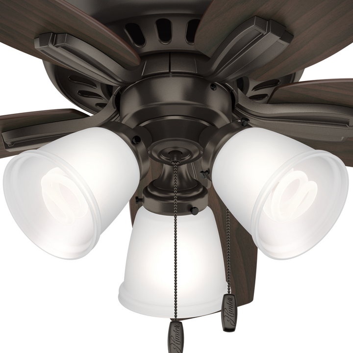 Hunter 42 inch Newsome Ceiling Fan with LED Light Kit and Pull Chain Indoor Ceiling Fans Hunter   