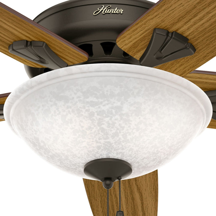 Hunter 70 inch Stockbridge Ceiling Fan with LED Light Kit and Pull Chain Indoor Ceiling Fans Hunter