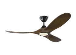 Monte Carlo 52" Maverick II LED Ceiling Fan 3MAVR52 Indoor Ceiling Fans Monte Carlo Matte Black w/ Walnut Blades  