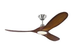 Monte Carlo 52" Maverick II LED Ceiling Fan 3MAVR52 Indoor Ceiling Fans Monte Carlo Brushed Steel Koa  