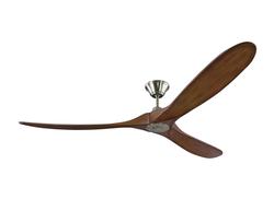 Monte Carlo 70" Maverick Max Ceiling Fan 3MAVR70 Indoor Ceiling Fans Monte Carlo Brushed Steel with Koa Blades  