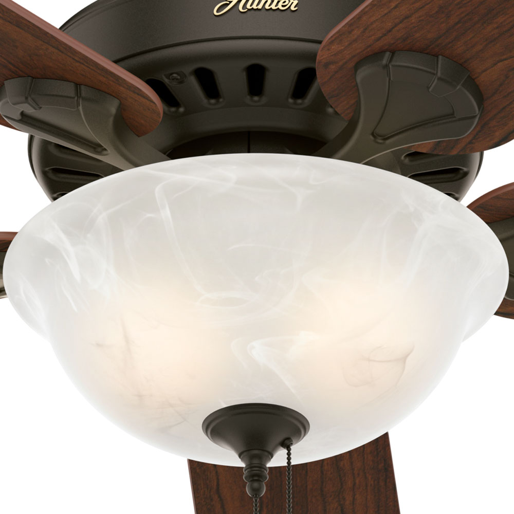 Hunter 52 inch Pro's Best Ceiling Fan with LED Light Kit and Pull Chain Indoor Ceiling Fans Hunter New Bronze Dark Cherry / Medium Oak Swirled Marble