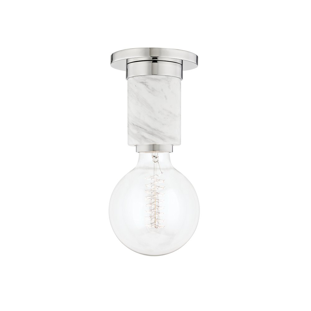 Hudson Valley Lighting Asime 1 Light Flush Mount H120601 Ceiling Flush Mounts Mitzi Polished Nickel  