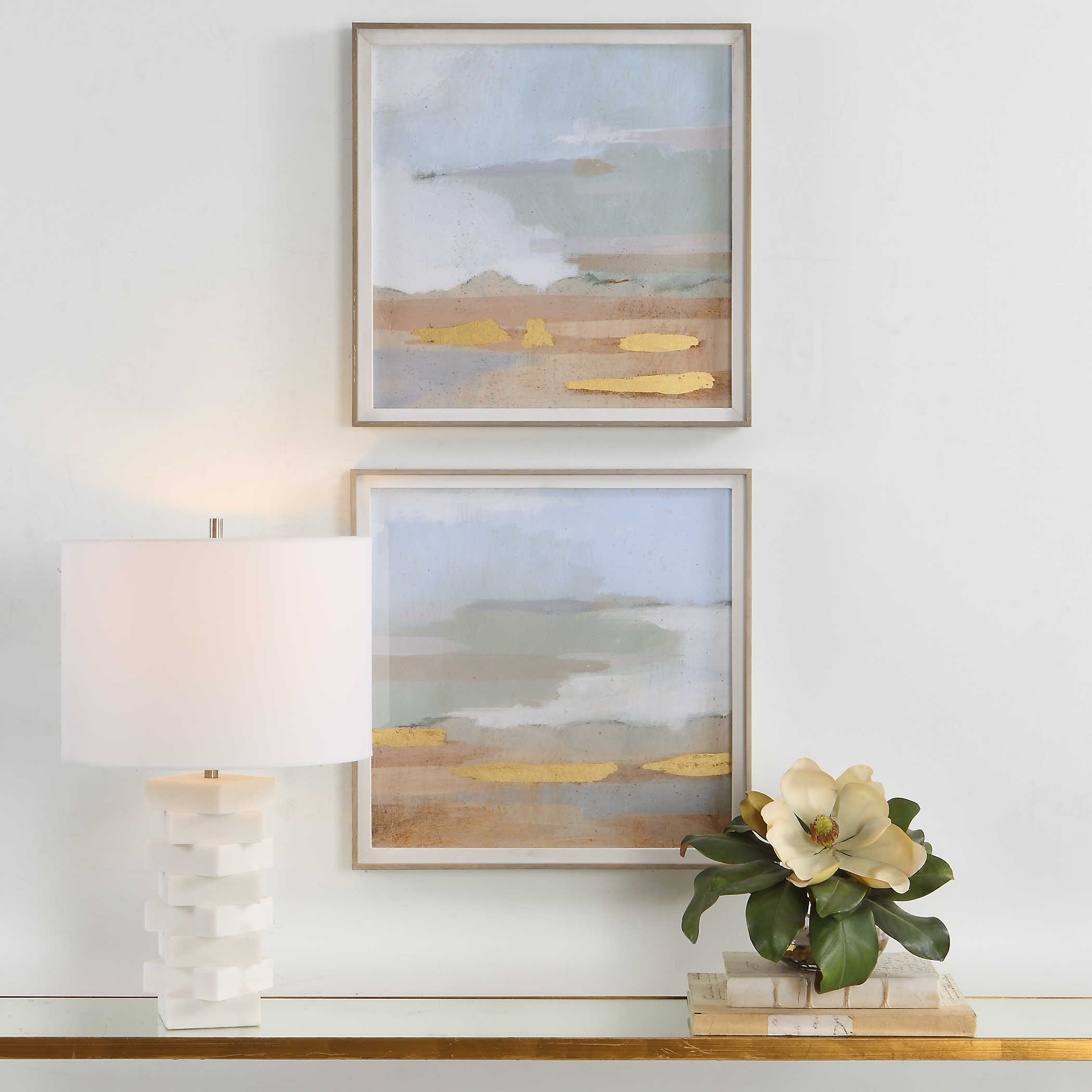 Uttermost Abstract Coastline Framed Prints, S/2 Décor/Home Accent Uttermost   