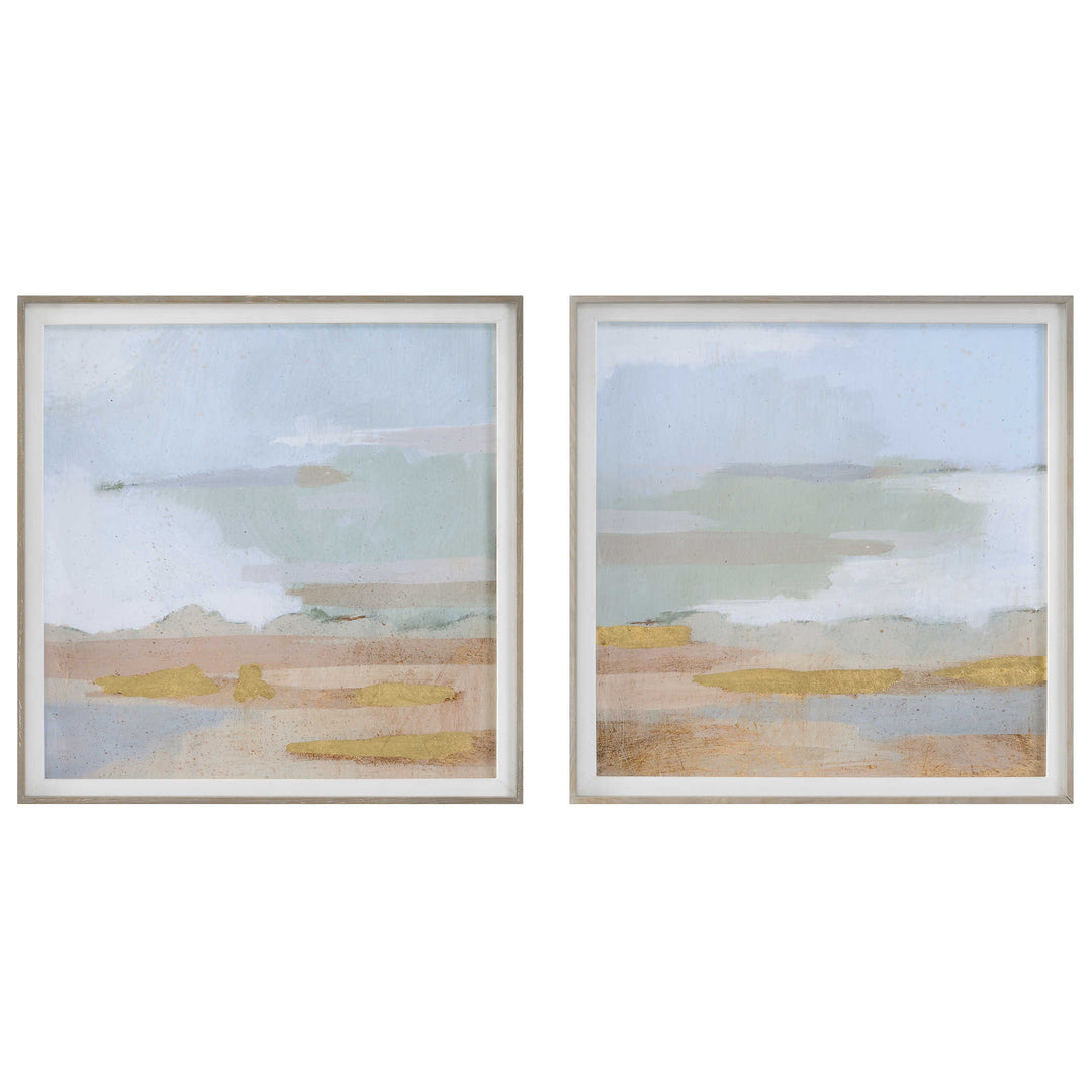 Uttermost Abstract Coastline Framed Prints, S/2 Wall Decor Uttermost PINE,GLASS,MDF,VENEER,LIN EN,PAPER