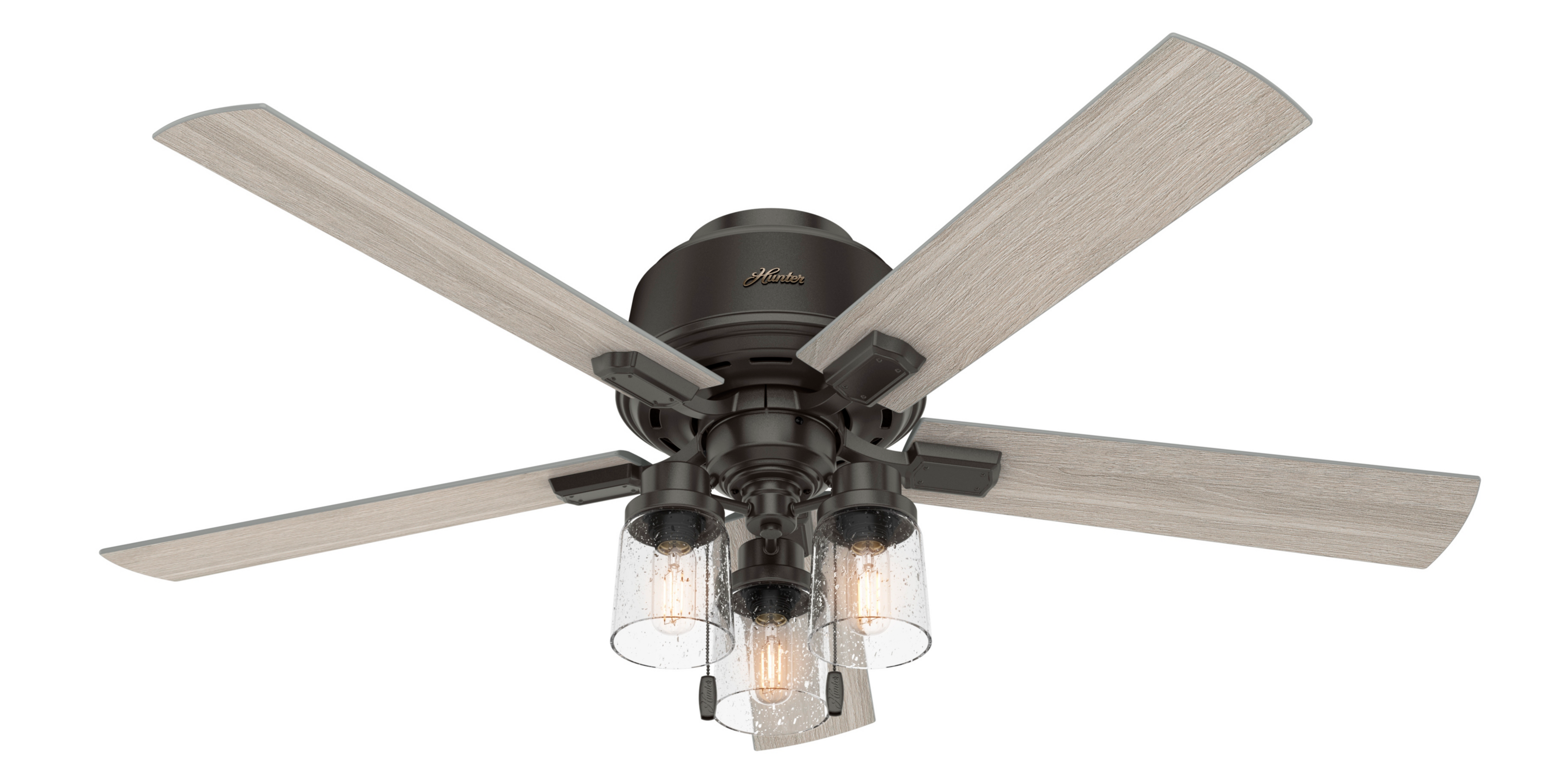 Hunter 52 inch Hartland Low Profile Ceiling Fan with LED Light Kit and Pull Chain