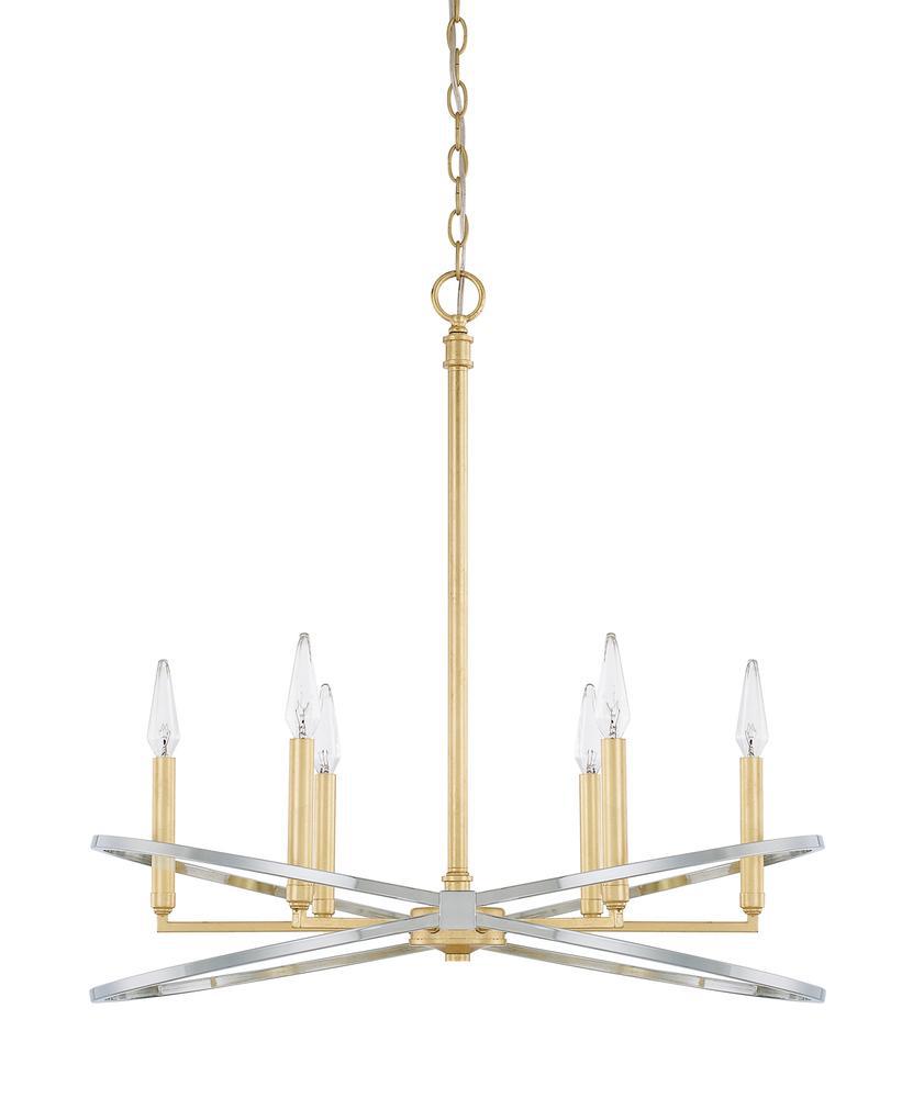 Capital 6 Light Chandelier 420861 Chandeliers Capital Gold  