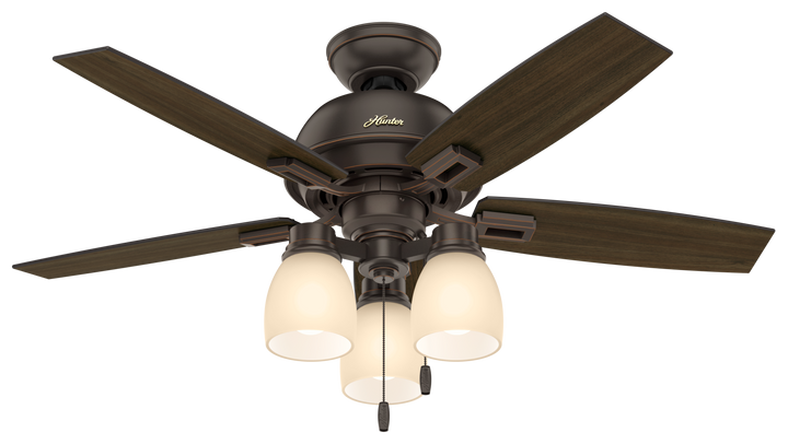 Hunter 44 inch Donegan Ceiling Fan with LED Light Kit and Pull Chain Indoor Ceiling Fans Hunter