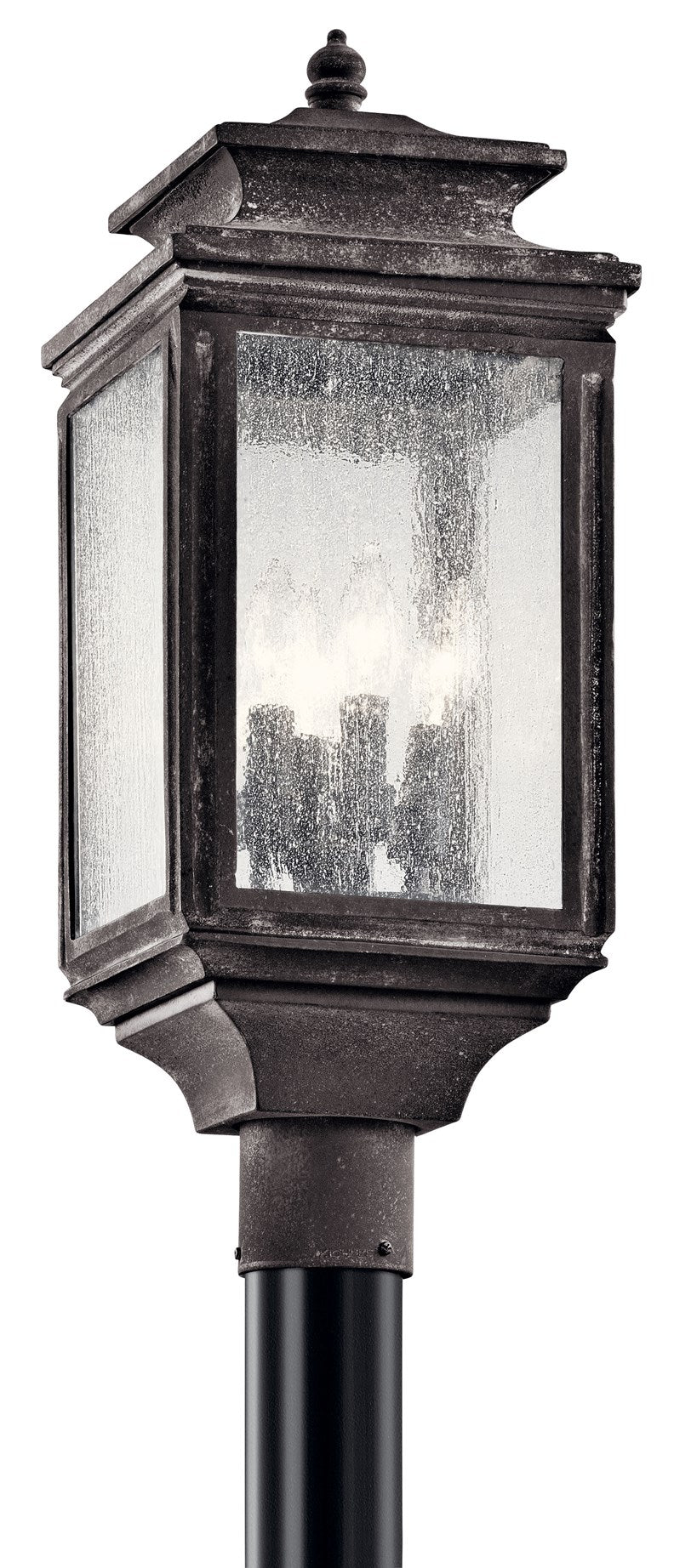 Kichler Wiscombe Park  Outdoor Post Lantern Pier & Post Mount Lights Kichler Weathered Zinc 9x23.25 