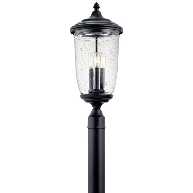 Kichler Yorke  Outdoor Post Lantern Outdoor l Post/Pier Mounts Kichler Textured Black 10x23.5 