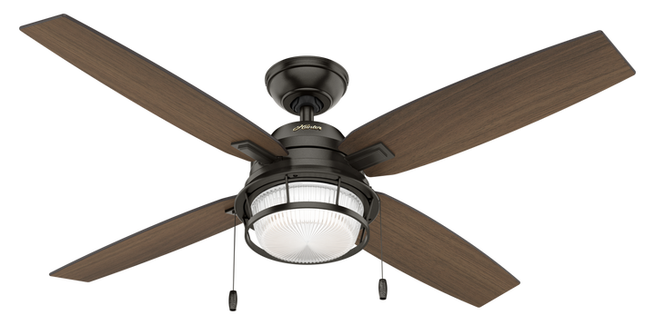 Hunter 52 inch Ocala Damp Rated Ceiling Fan with LED Light Kit and Pull Chain Indoor Ceiling Fans Hunter   