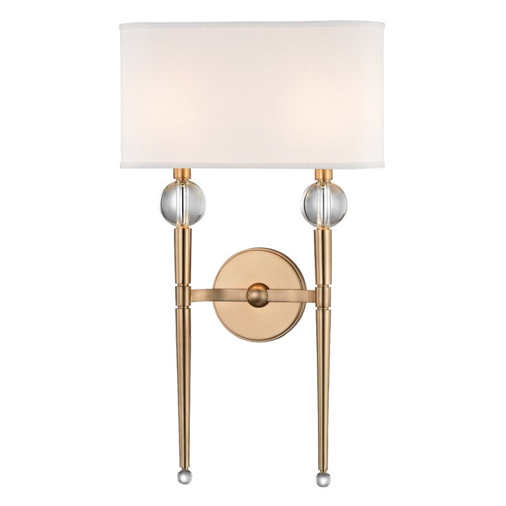 Rockland - 2 LIGHT WALL SCONCE Wall Sconces Hudson Valley Lighting Aged Brass  