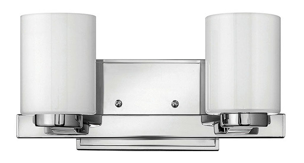 HINKLEY MILEY Two Light Vanity 5052 Wall Light Fixtures Hinkley Chrome with White Etched  