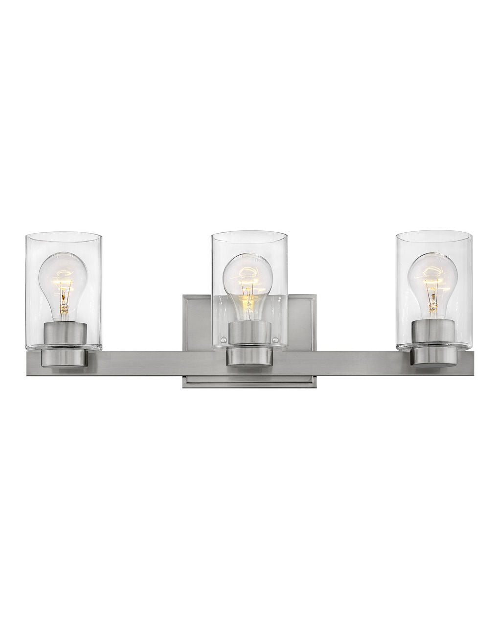 HINKLEY MILEY Three Light Vanity 5053 Wall Sconces Hinkley Brushed Nickel with Clear glass  