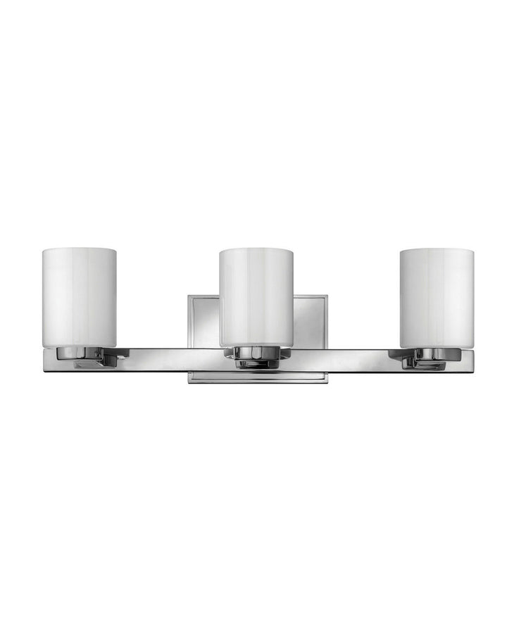 HINKLEY MILEY Three Light Vanity 5053 Wall Sconces Hinkley Chrome with White Etched  