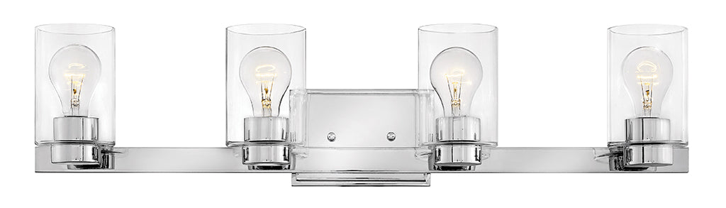 HINKLEY MILEY Four Light Vanity 5054 Wall Light Fixtures Hinkley Chrome with Clear glass  