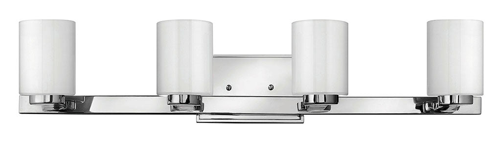 HINKLEY MILEY Four Light Vanity 5054 Wall Light Fixtures Hinkley Chrome with White Etched  