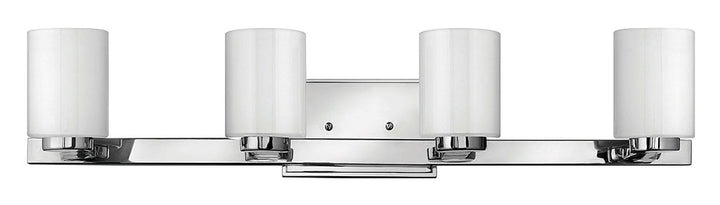 HINKLEY MILEY Four Light Vanity 5054 Wall Sconces Hinkley Chrome with White Etched  