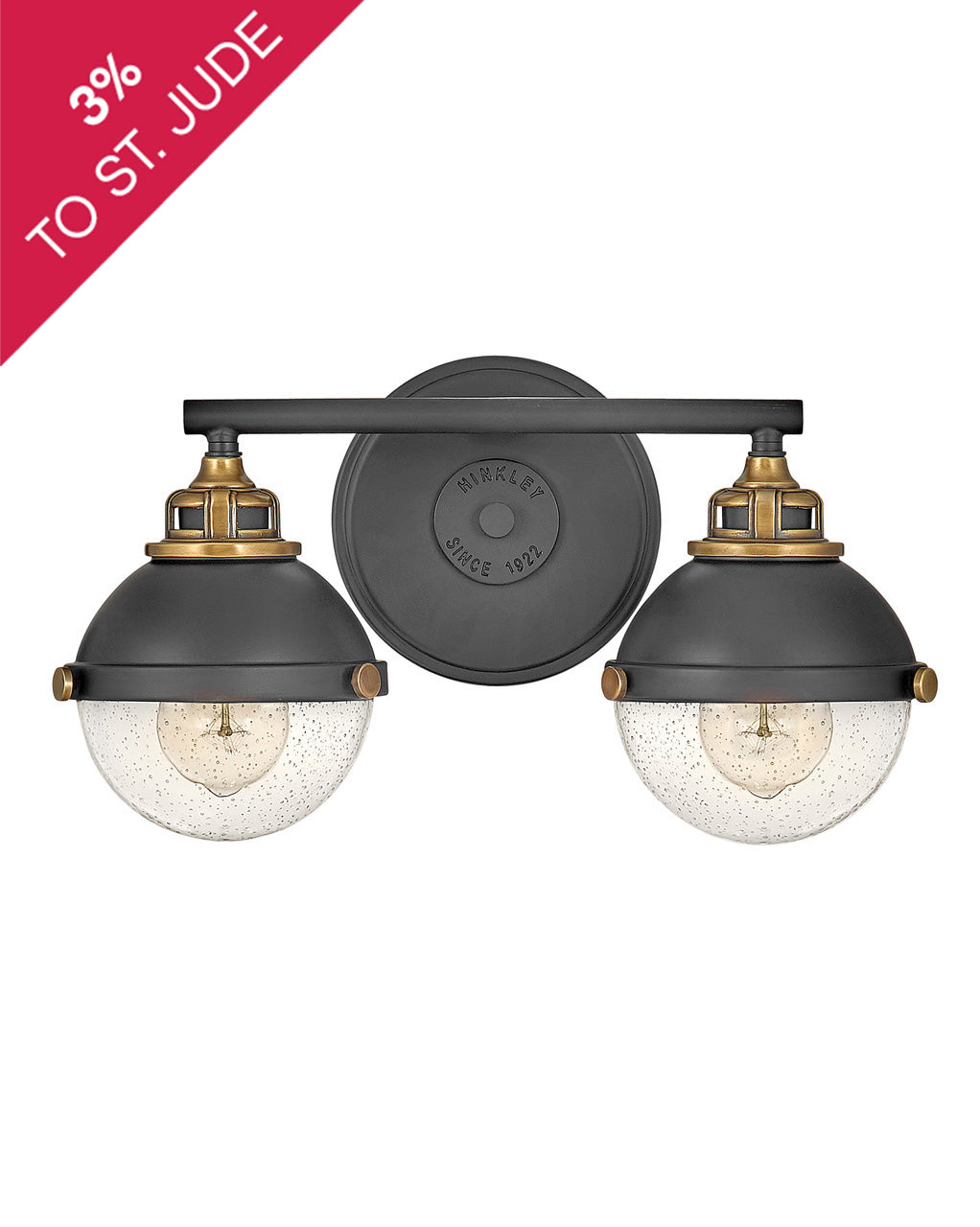 HINKLEY FLETCHER Two Light Vanity 5172 Vanity Lights Hinkley Black  